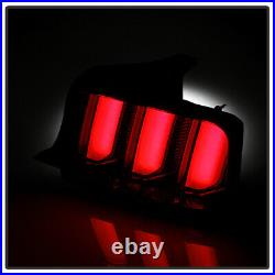 Clear Lens with Red Tube Sequential Signal Tail Lights For 2005-2009 Ford Mustang