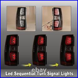 Clear Sequential For 2007-2014 Chevy Suburban Tahoe LED Tail Lights Brake Rear