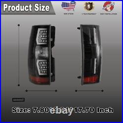 Clear Sequential For 2007-2014 Chevy Suburban Tahoe LED Tail Lights Brake Rear