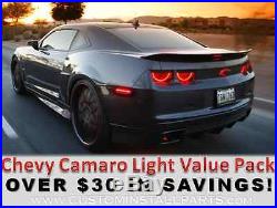 Combo Pack Rear LED Bowtie Emblem Halo Tail Lights Fits Chevy Camaro 2010-2013