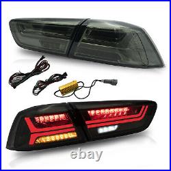 Customized SMOKED LED Tail Lights with Sequential Turn Sig. For 08-17 Lancer