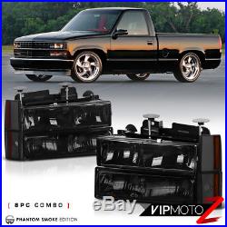 DARK SMOKE 1988-1993 Chevy C/K C1500 C2500 C3500 LED Tail Light Headlights SET