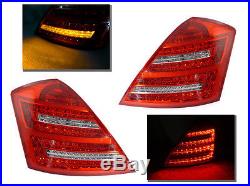 Depo Facelift Look 07-09 Mercedes Benz W221 S Class Red / Clear Led Tail Light