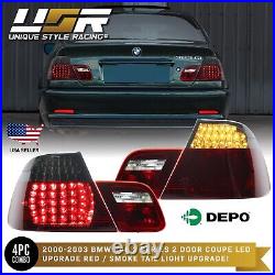 DEPO M3 Red/Smoke LED Rear 4PCS Tail Lights For 2000-2003 BMW E46 2 Door Coupe