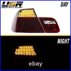 DEPO M3 Red/Smoke LED Rear 4PCS Tail Lights For 2000-2003 BMW E46 2 Door Coupe