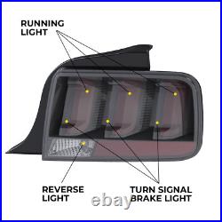 DOT For 2005-2009 Ford Mustang Smoked LED Tube Signal Tail Lights Brake Lamps