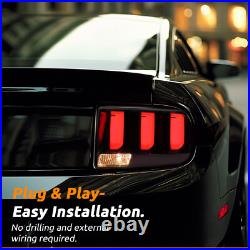 DOT For 2005-2009 Ford Mustang Smoked LED Tube Signal Tail Lights Brake Lamps
