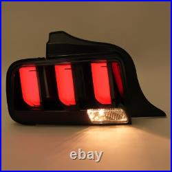 DOT For 2005-2009 Ford Mustang Smoked LED Tube Signal Tail Lights Brake Lamps