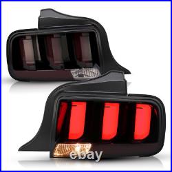 DOT For 2005-2009 Ford Mustang Smoked LED Tube Signal Tail Lights Brake Lamps