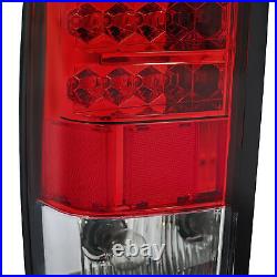 DOT Red Clear Lens LED Back Tail Lights Pair For Nissan D21 Hardbody 1986-1997