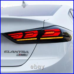 Dark LED Tail Lights For Hyundai Elantra 2016-2018 Sequential Signal Replace OEM