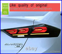 Dark LED Tail Lights For Hyundai Elantra 2016-2018 Sequential Signal Replace OEM
