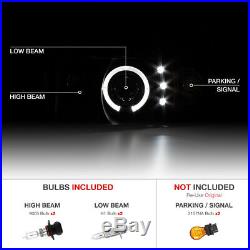 Dodge Ram 94-01 Dark Smoke Halo Projector Head Lamps+Black LED Tail Brake Lights