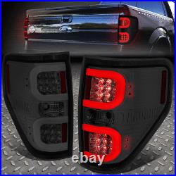Dual Led C-tube Barfor 09-14 Ford F150 Smoked Housing Tail Light Brake Lamps