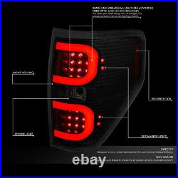 Dual Led C-tube Barfor 09-14 Ford F150 Tinted Housing Tail Light Brake Lamps