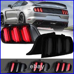 EURO Style LED Sequential Tail Lights For 15-23 Ford Mustang Black Smoke 1 Pair