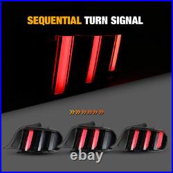 EURO Style LED Sequential Tail Lights For 15-23 Ford Mustang Black Smoke 1 Pair