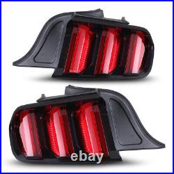 EURO Style LED Sequential Tail Lights For 15-23 Ford Mustang Black Smoke 1 Pair