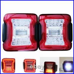 EU Pair Red Rear LED Brake Tail Lights Reverse Lamps For Jeep Wrangler JK 07-17