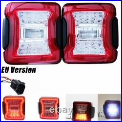 EU Pair Red Rear LED Brake Tail Lights Reverse Lamps For Jeep Wrangler JK 07-17