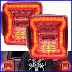 EU Pair Red Rear LED Brake Tail Lights Reverse Lamps For Jeep Wrangler JK 07-17