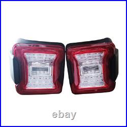 EU Pair Red Rear LED Brake Tail Lights Reverse Lamps For Jeep Wrangler JK 07-17