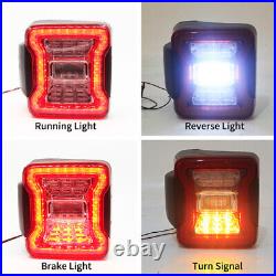 EU Pair Red Rear LED Brake Tail Lights Reverse Lamps For Jeep Wrangler JK 07-17