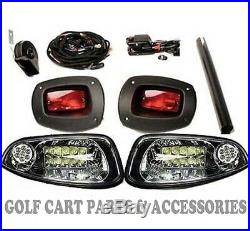 EZGO RXV Golf Cart LED Headlight & Tail light Kit Deluxe Street Package
