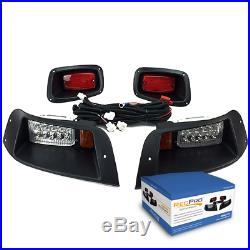 EZGO TXT Golf Cart LED Headlights & LED Tail Light Kit 1996-2013 Gas or Electric