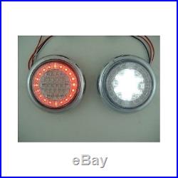 Euro Red White LED Combo Multi-Function Round Stop Turn Tail Reverse Lights