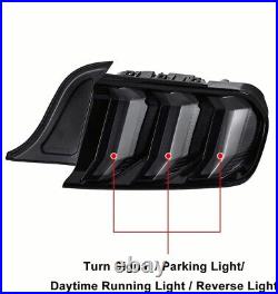 Euro Style Smoke For 2015-2022 Ford Mustang LED Sequential Signal Tail Lights