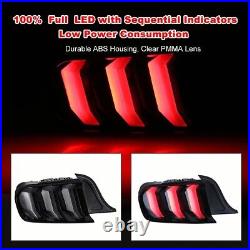 Euro Style Smoke For 2015-2022 Ford Mustang LED Sequential Signal Tail Lights