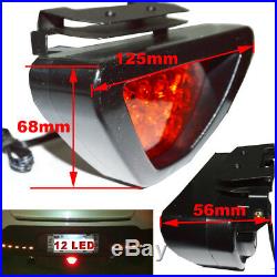 F1 style 12 LED Rear Tail Brake Stop Light 3rd Red Strobe safety Fog Lamp Bumper