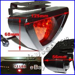 F1 style 12 LED Rear Tail Brake Stop Light 3rd Red Strobe safety Fog Lamp Bumper