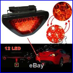 F1 style 12 LED Rear Tail Brake Stop Light 3rd Red Strobe safety Fog Lamp Bumper