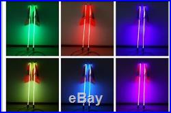 FIA 2PCS LED 4FT Whip Lights Multi-color Antenna Strobe Flagpole Tail BLUEBOOTH