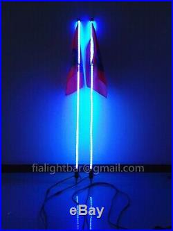 FIA 2PCS LED 4FT Whip Lights Multi-color Antenna Strobe Flagpole Tail BLUEBOOTH