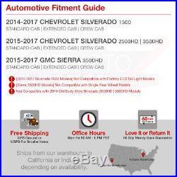 FIBER OPTIC 2014-2017 Chevy Silverado 1500 2500HD 3500HD Black LED Tail Lights