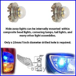 FLASHING LED HIDE AWAY STROBE LIGHTS BEACON Truck, Trailer, Dumper, JCB, Tractor