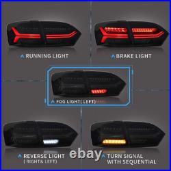 FULL LED Sequential Smoked Tail Lights for Jetta 2011-2014 Rear Brake Lamps L+RH