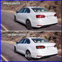 FULL LED Sequential Smoked Tail Lights for Jetta 2011-2014 Rear Brake Lamps L+RH
