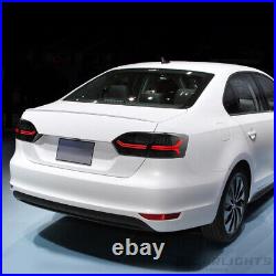 FULL LED Sequential Smoked Tail Lights for Jetta 2011-2014 Rear Brake Lamps L+RH
