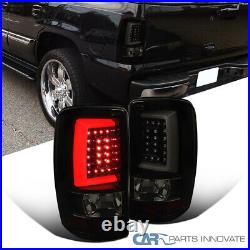 Fit 00-06 Suburban Tahoe Yukon XL Glossy Black LED Light Bar Smoke Tail Lights