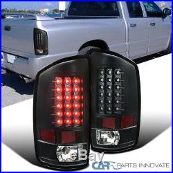 Fit 02-06 Dodge Ram 1500 2500 3500 Pickup Black LED Tail Lights Rear Lamps Pair