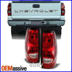 Fit 03-06 Chevy Silverado Pickup Red Clear Tail Lights Replacement
