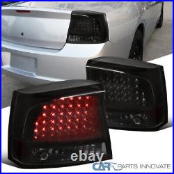 Fit 05-08 Dodge Charger Glossy Black Smoke LED Tail Lights Smoke Brake Lamps L+R