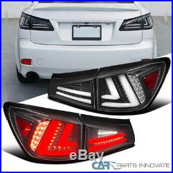 Fit 06-08 IS250 IS350 Black Full LED Tail Lights+Trunk Brake Lamps Left+Right