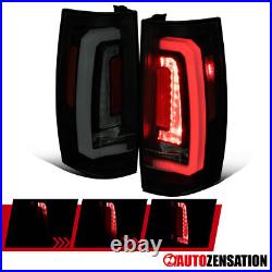 Fit 07-14 Tahoe Suburban Black Smoke Tail Lights Dynamic LED Sequential Signal