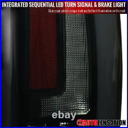 Fit 07-14 Tahoe Suburban Black Smoke Tail Lights Dynamic LED Sequential Signal