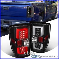 Fit 14-18 Chevy Silverado 1500 2500HD GMC Sierra Black Tail Brake Lights+LED Bar
